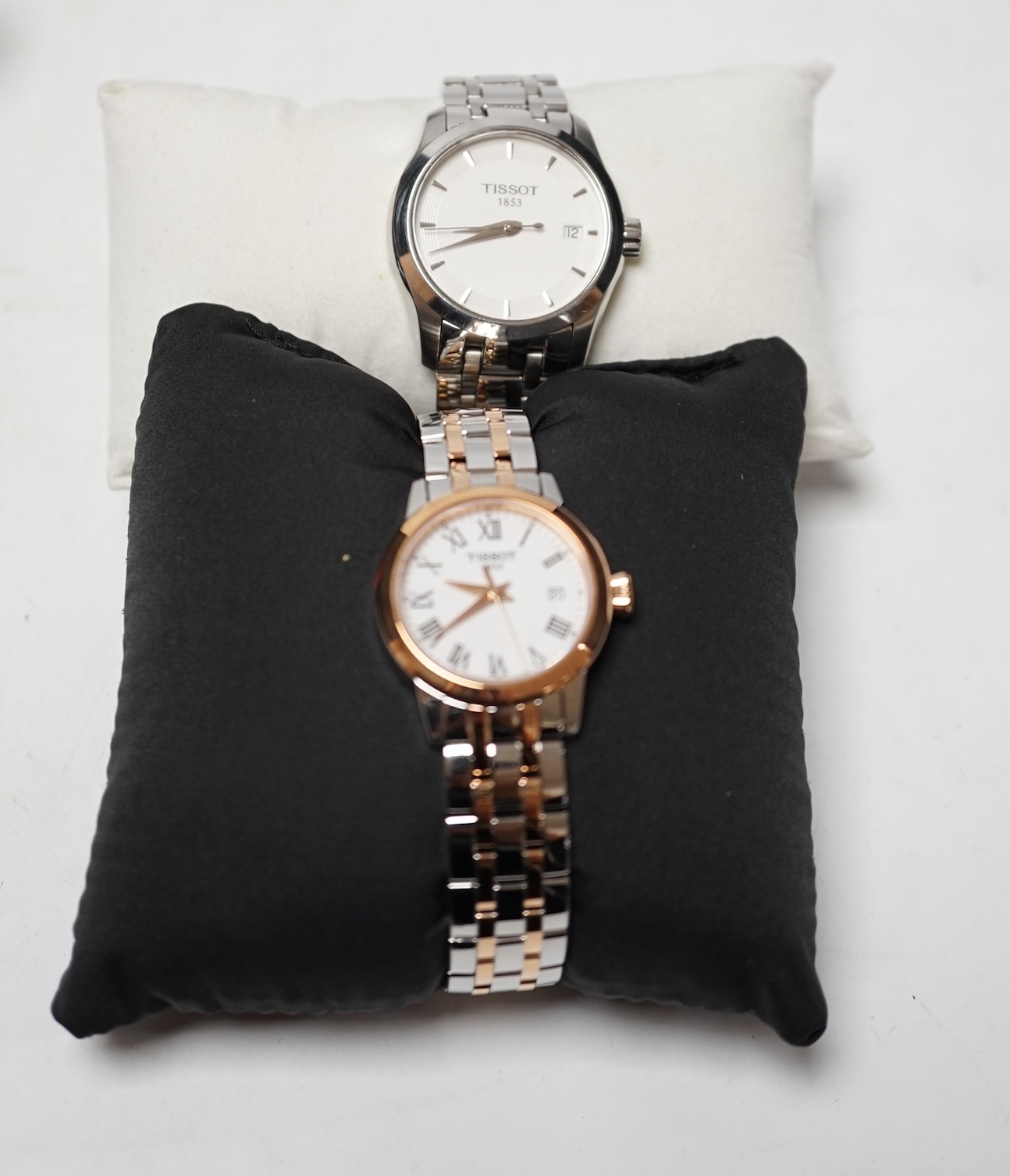 Two modern Tissot wristwatches (boxed). Condition - fair to good